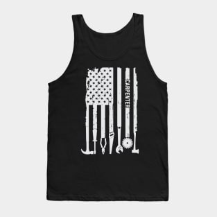 Vintage Woodworking Carpenter American Flag 4th Of July Tank Top